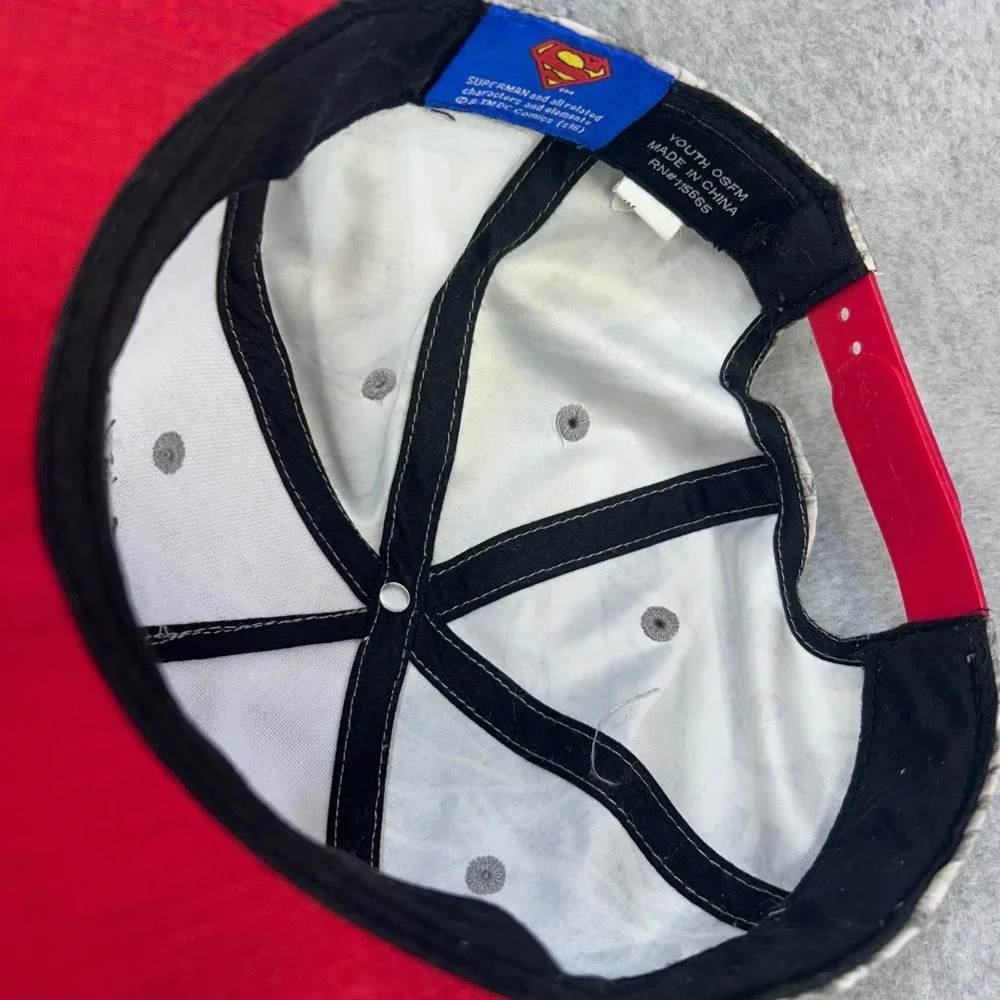 Superman Shield Logo Youth Red Grey DC Comics Snapback Hat Graphic Print OSFM
